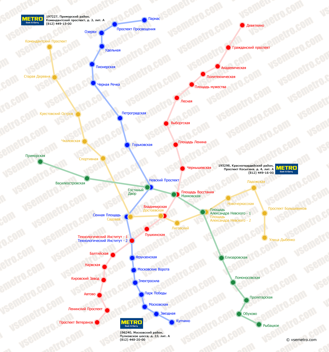 Карта Магазинов Петербурга