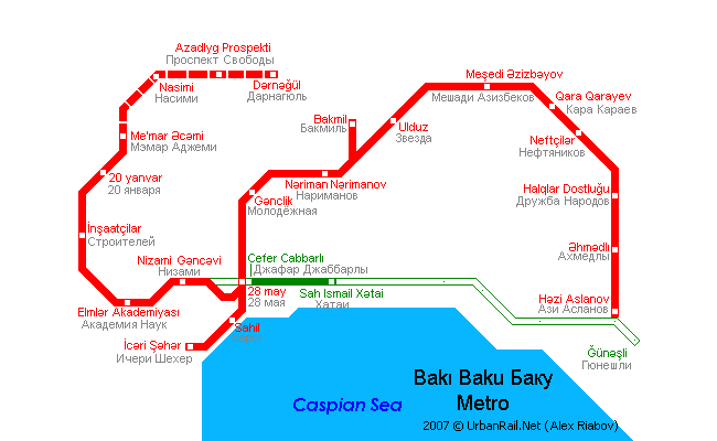 Карта метро Баку Карта метро Баку