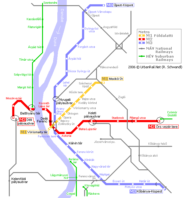 Карта метро Будапешта Карта метро Будапешта
