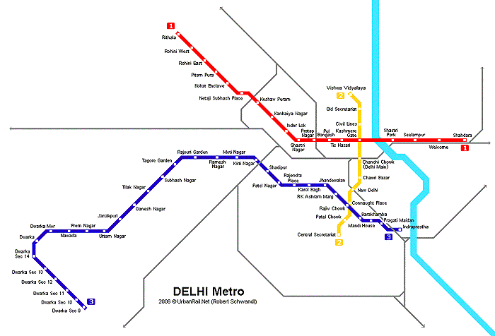 Карта метро Дели Карта метро Дели