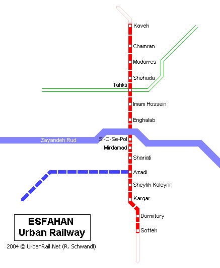 Карта метро Исфахана Карта метро Исфахана