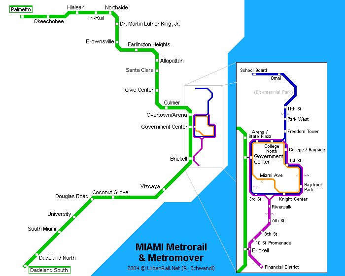 Карта метро Маями Карта метро Маями