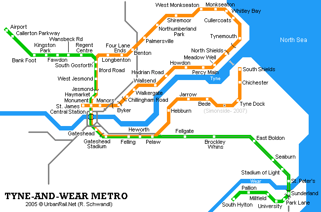 Карта метро Ньюкастла Карта метро Ньюкастла
