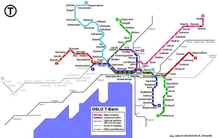 Карта метро Осло Карта метро Осло