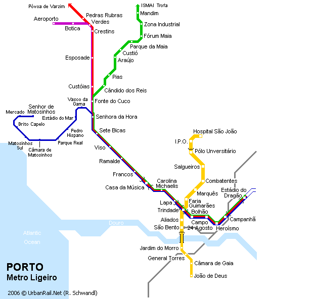 Карта метро Порто Карта метро Порто