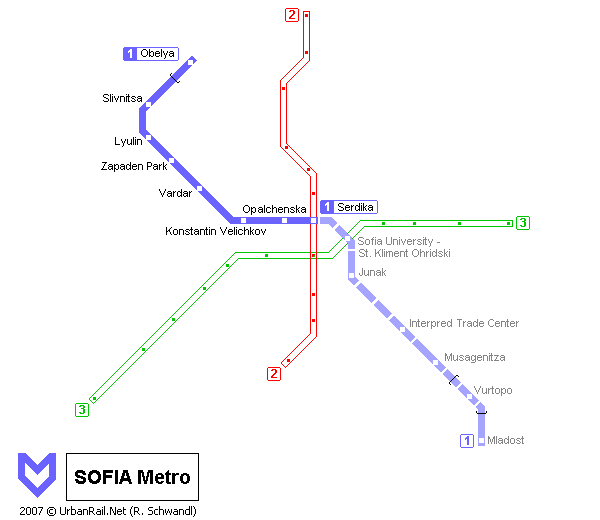 Карта метро Софии Карта метро Софии