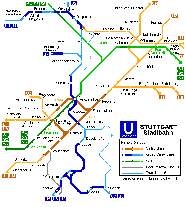 Карта метро Штудгарта Карта метро Штудгарта