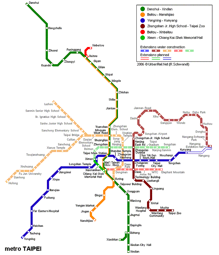 Карта метро Тайпея Карта метро Тайпея