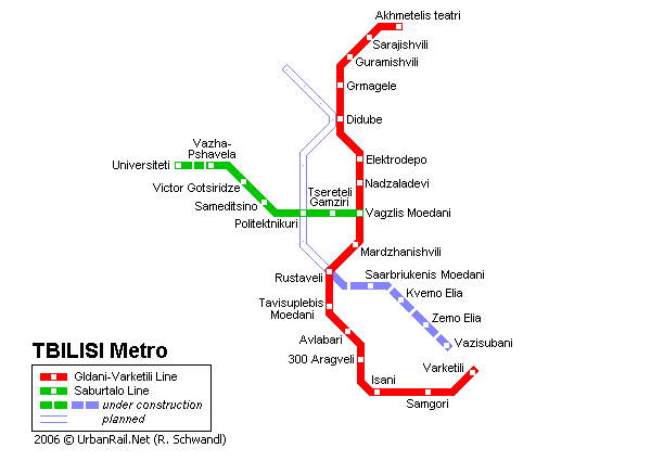 Карта метро Тбилиси Карта метро Тбилиси